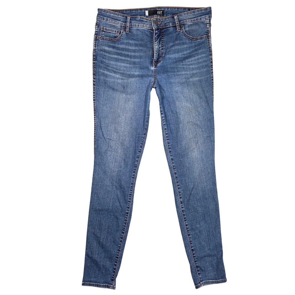 KUT from the Kloth Mia Fab Ab Toothpick Skinny Jeans High Rise Blue 12